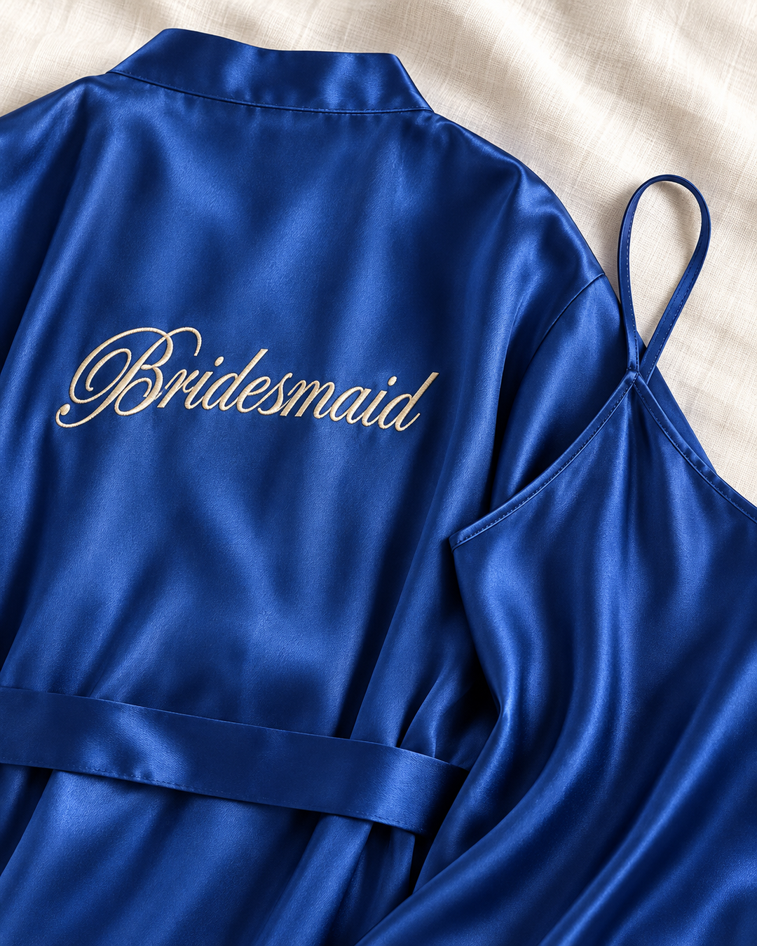 Bridal Robe &amp; Chemise Set, Embroidered Bride or Bridesmaid