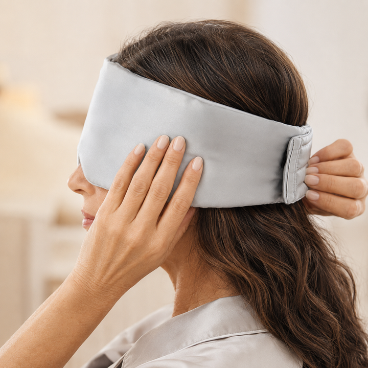 Mulberry Silk Sleep Eye Mask - Contoured, Adjustable Strap