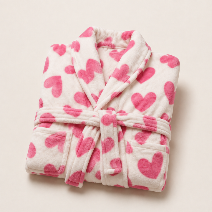 Long Plush Robe - Shawl Collar with Tie Belt