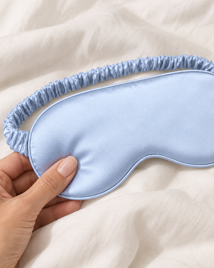 100% Mulberry Silk Deep Sleep Eye Mask - Ruffle Trim