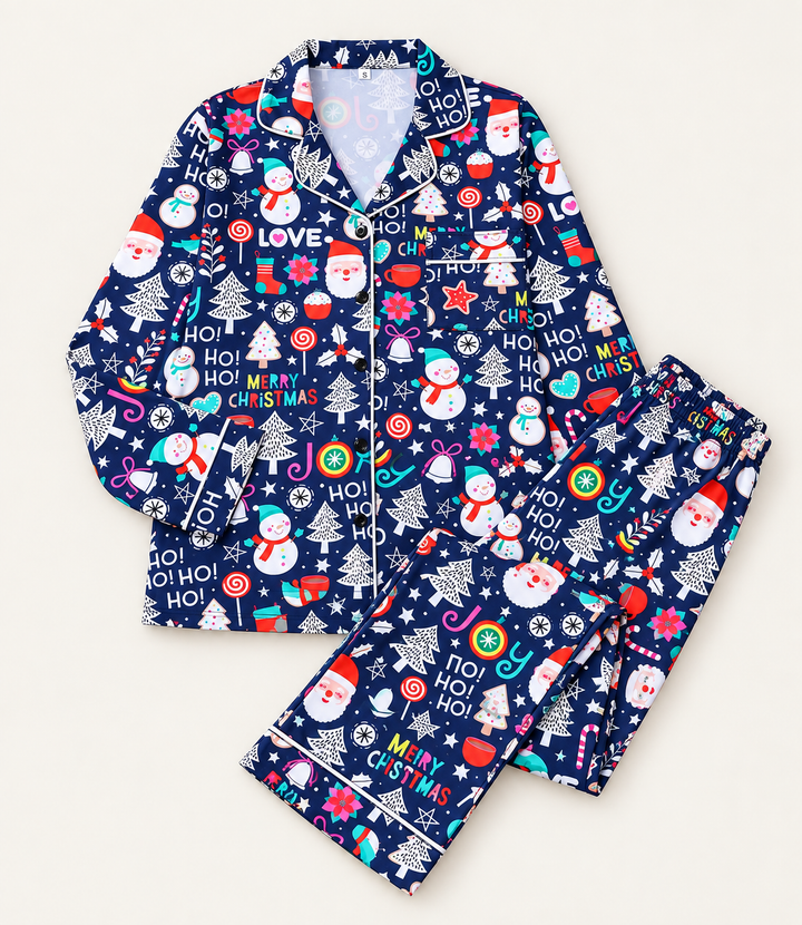 Christmas Pajama Set for Women, Oversized V-Neck and Pants