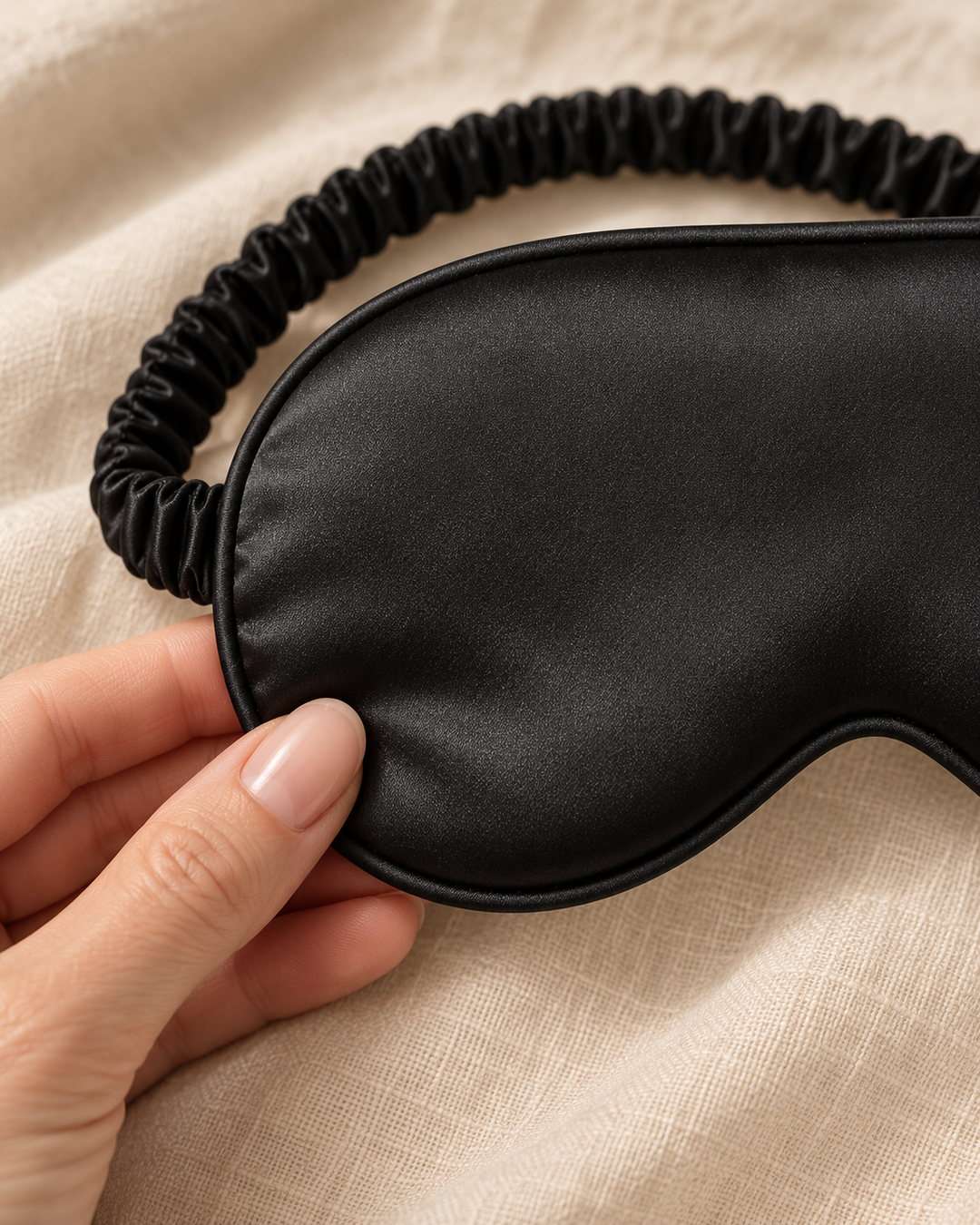 100% Mulberry Silk Deep Sleep Eye Mask - Ruffle Trim