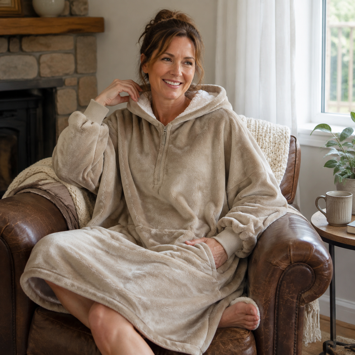 Sherpa Zip Blanket Hoodie with Pockets, Oversized and Cozy