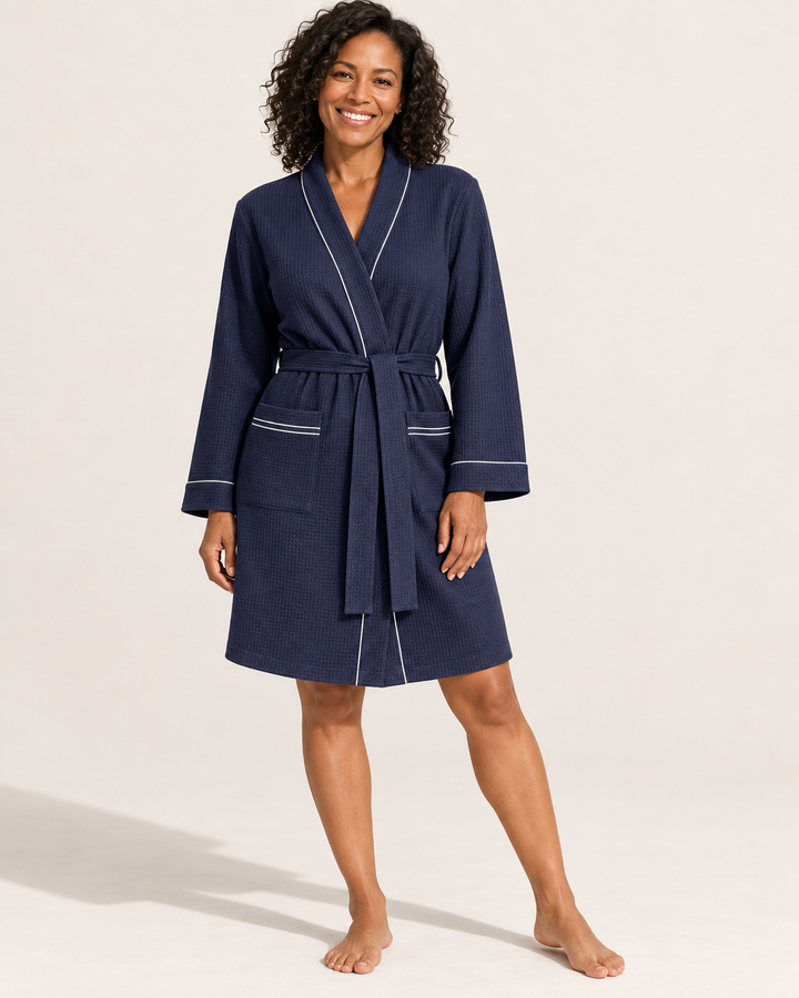 Waffle Robe for Women, Lightweight Knee-Length Wrap