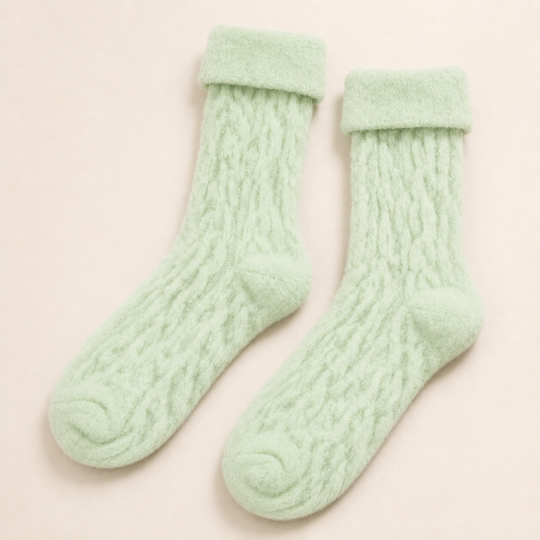 Cozy Socks for Women, Warm Fluffy Coral Velvet Crew Socks