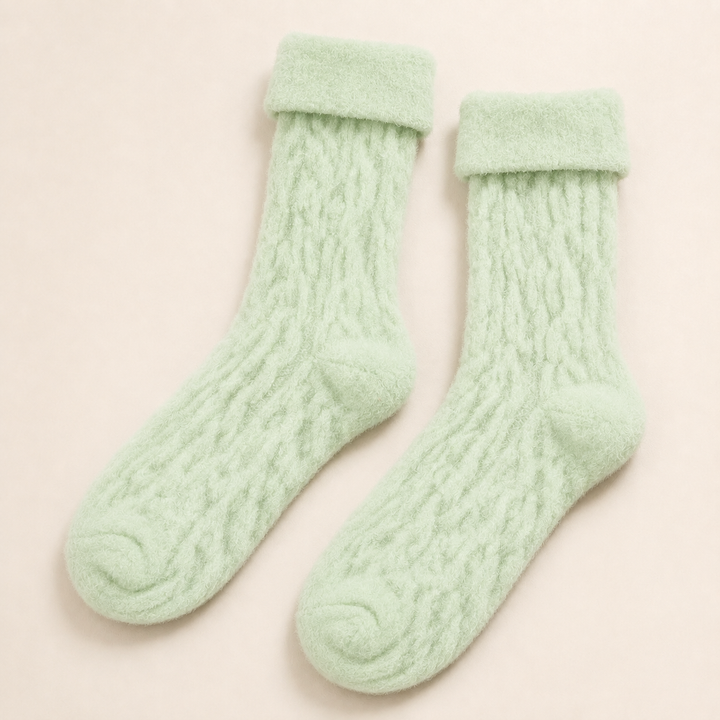 Cozy Socks for Women, Warm Fluffy Coral Velvet Crew Socks