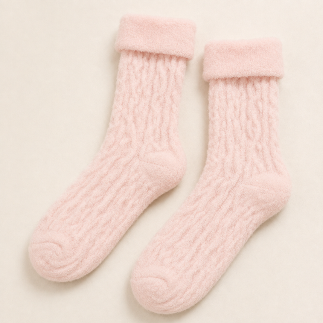 Cozy Socks for Women, Warm Fluffy Coral Velvet Crew Socks