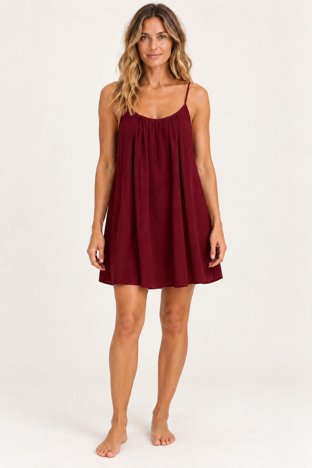 Swing Slip Nightgown for Women, Open Tie-Back Chemise