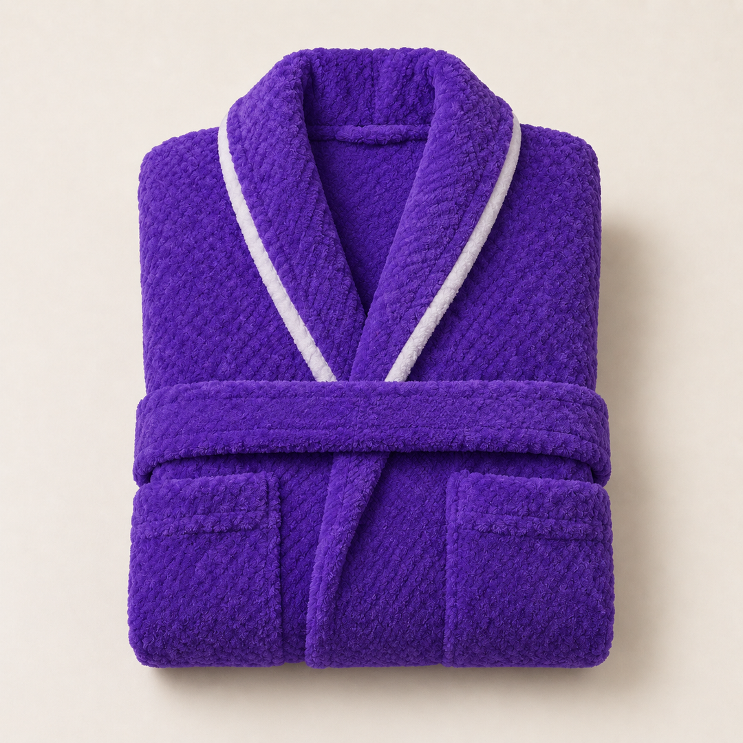 Long Plush Robe - Shawl Collar with Tie Belt