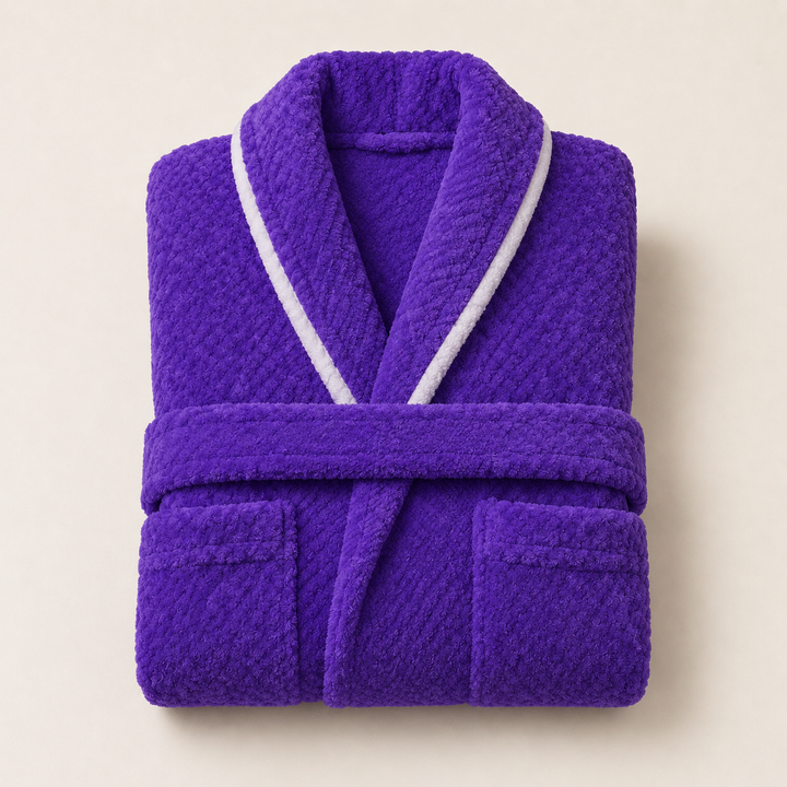 Long Plush Robe - Shawl Collar with Tie Belt