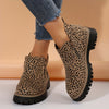 Women's Leopard Print Ankle Boots | Side-Zip Lug Sole Boots