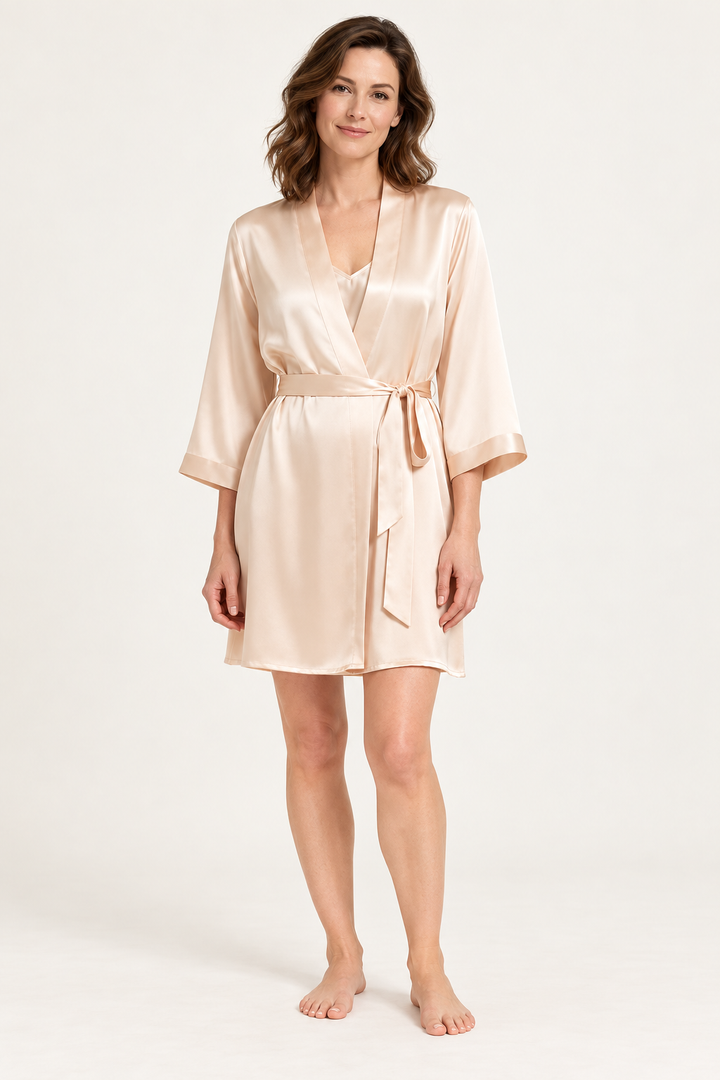 19 Momme Mulberry Silk Robe for Women, 100% Silk Kimono