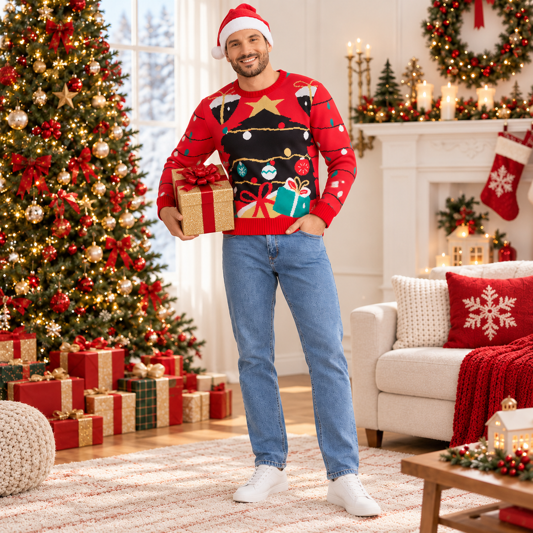 Matching Family Christmas Sweaters | Knitted Christmas Lights