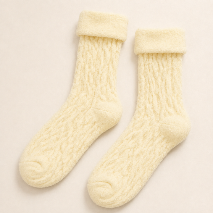 Cozy Socks for Women, Warm Fluffy Coral Velvet Crew Socks