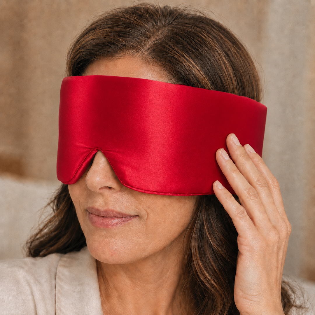 Mulberry Silk Sleep Eye Mask - Contoured, Adjustable Strap