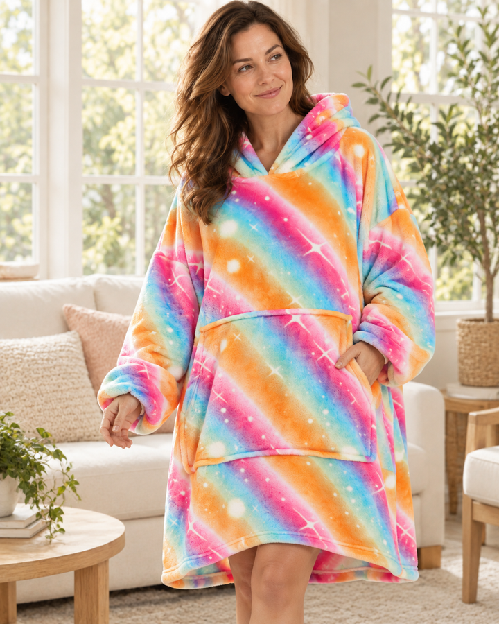 Wearable Blanket Hoodie for Women, Oversized Fleece Pullover
