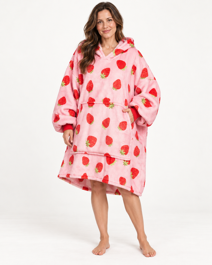 Wearable Blanket Hoodie for Women, Oversized Fleece Pullover