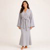 Gray Kimono Robe Set for Women, Belted Wrap and Matching Skirt