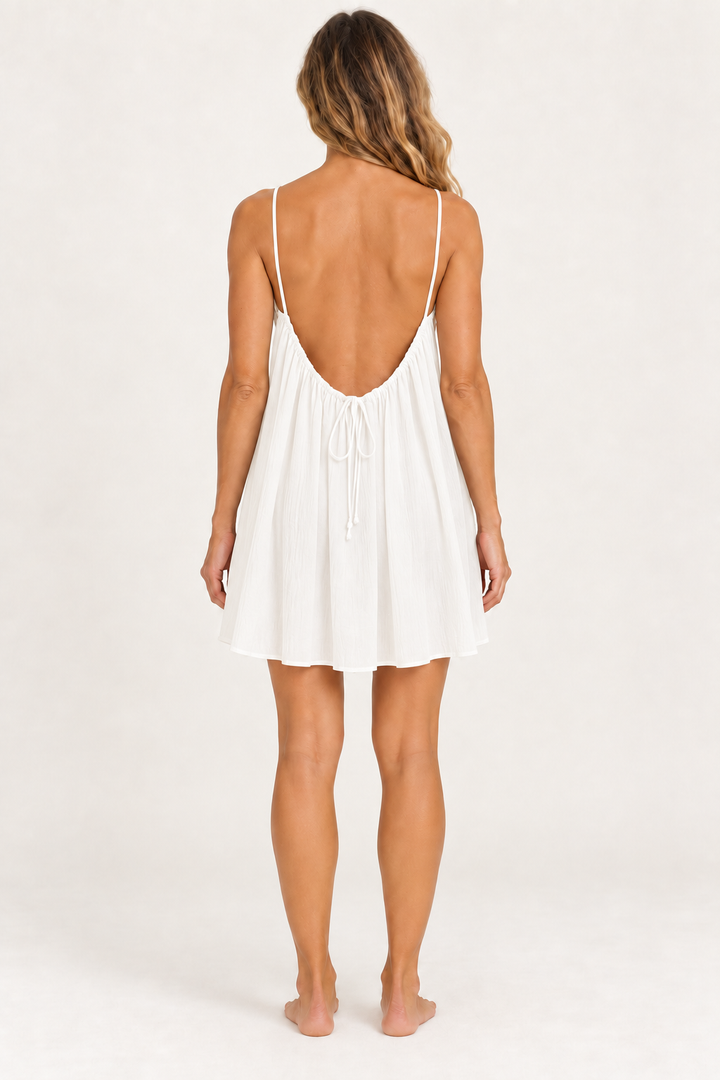 Swing Slip Nightgown for Women, Open Tie-Back Chemise