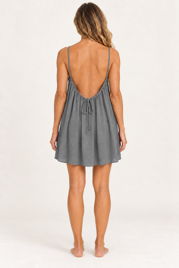 Swing Slip Nightgown for Women, Open Tie-Back Chemise