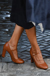 Women's Brown Mary Jane Shoes | Block Heel Cushioned Comfort
