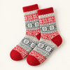 Wool Blend Crew Socks for Women, Vintage Nordic Knit Gift Set