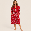 Long Plush Robe - Shawl Collar with Tie Belt
