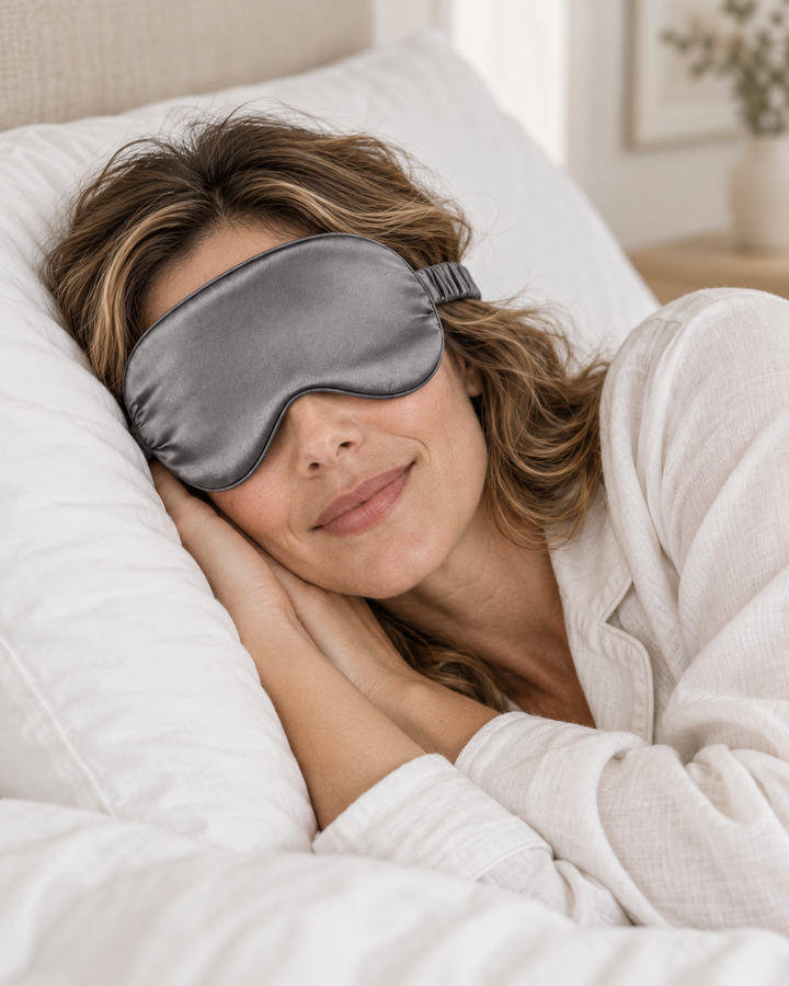 100% Mulberry Silk Deep Sleep Eye Mask - Ruffle Trim