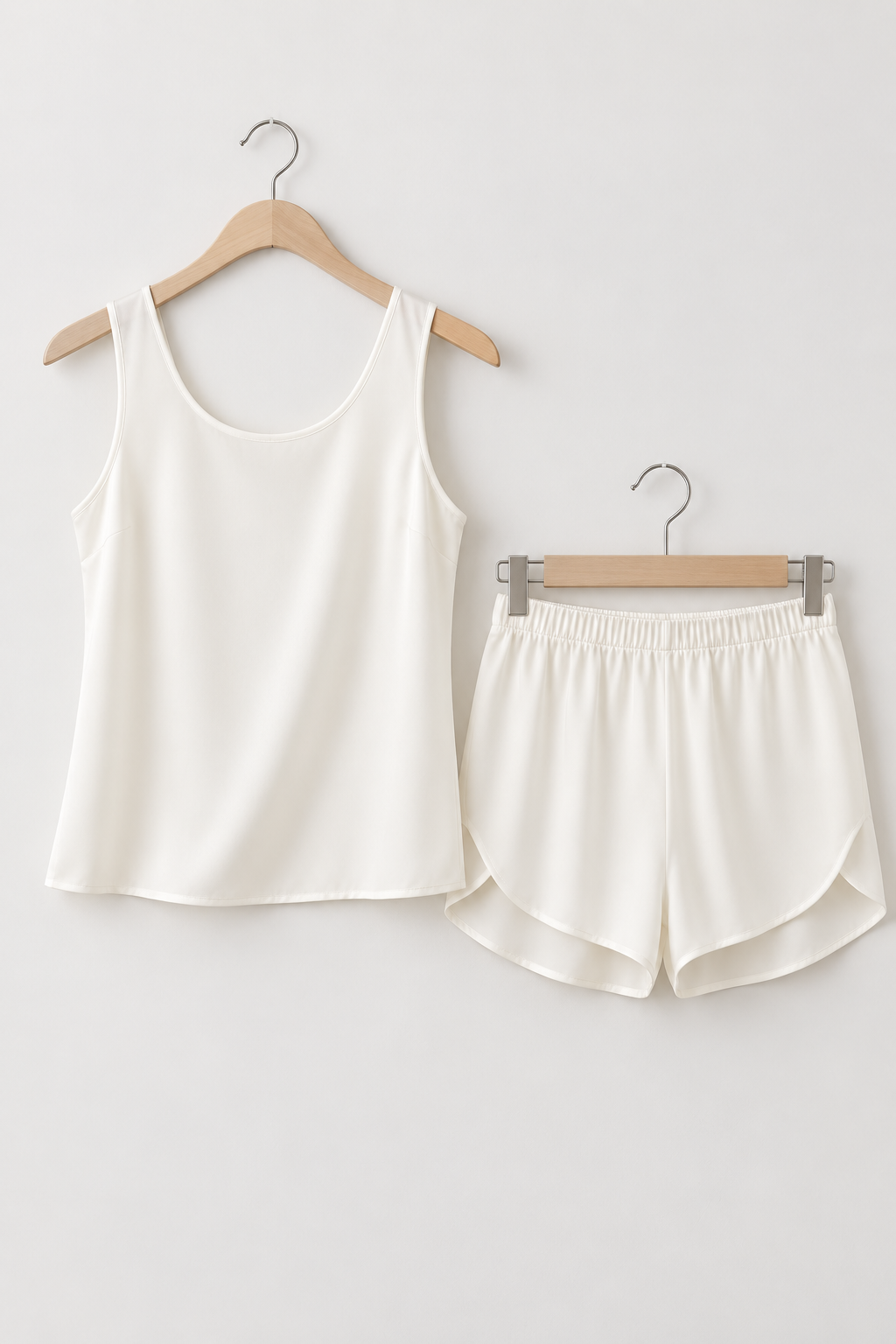 100% 19 Momme Mulberry Silk Cami and Shorts Set for Women