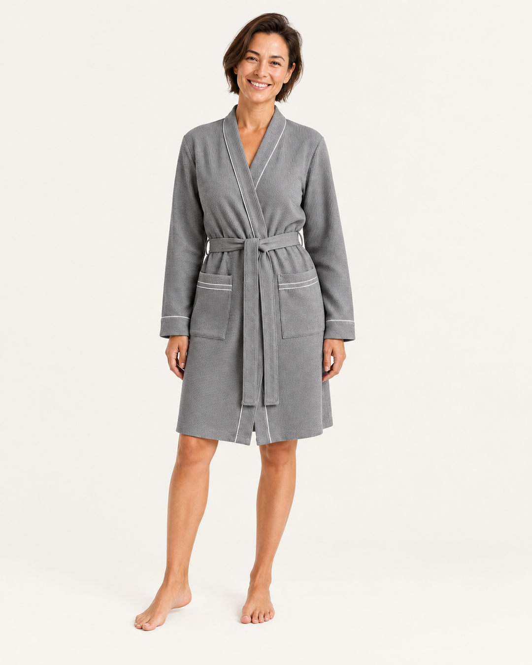 Waffle Robe for Women, Lightweight Knee-Length Wrap