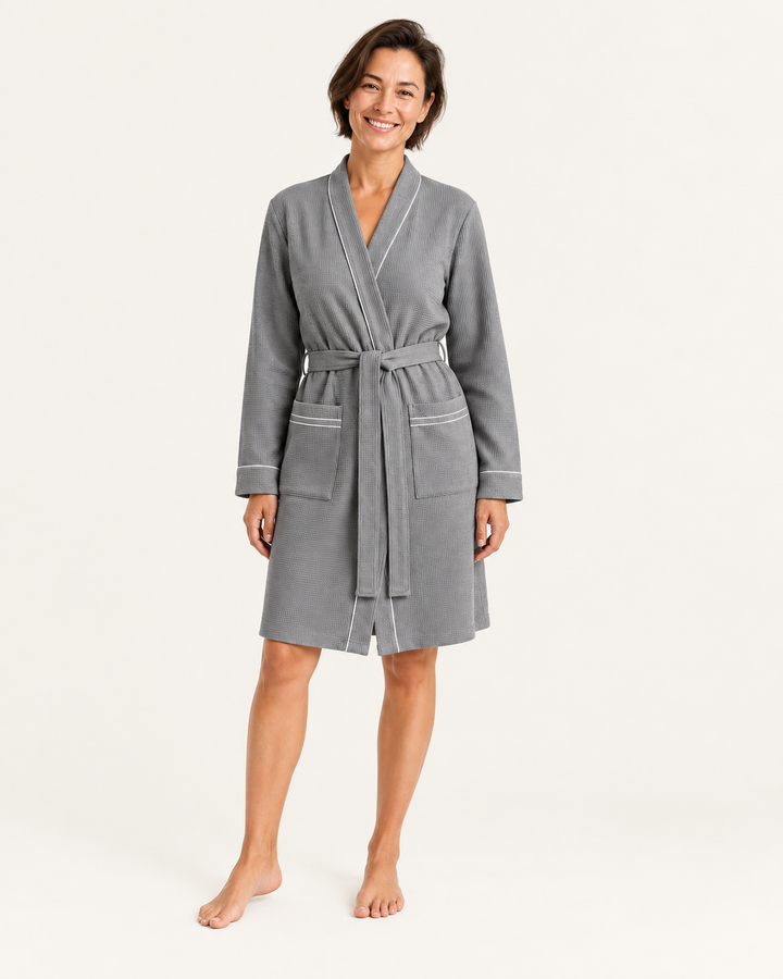 Waffle Robe for Women, Lightweight Knee-Length Wrap