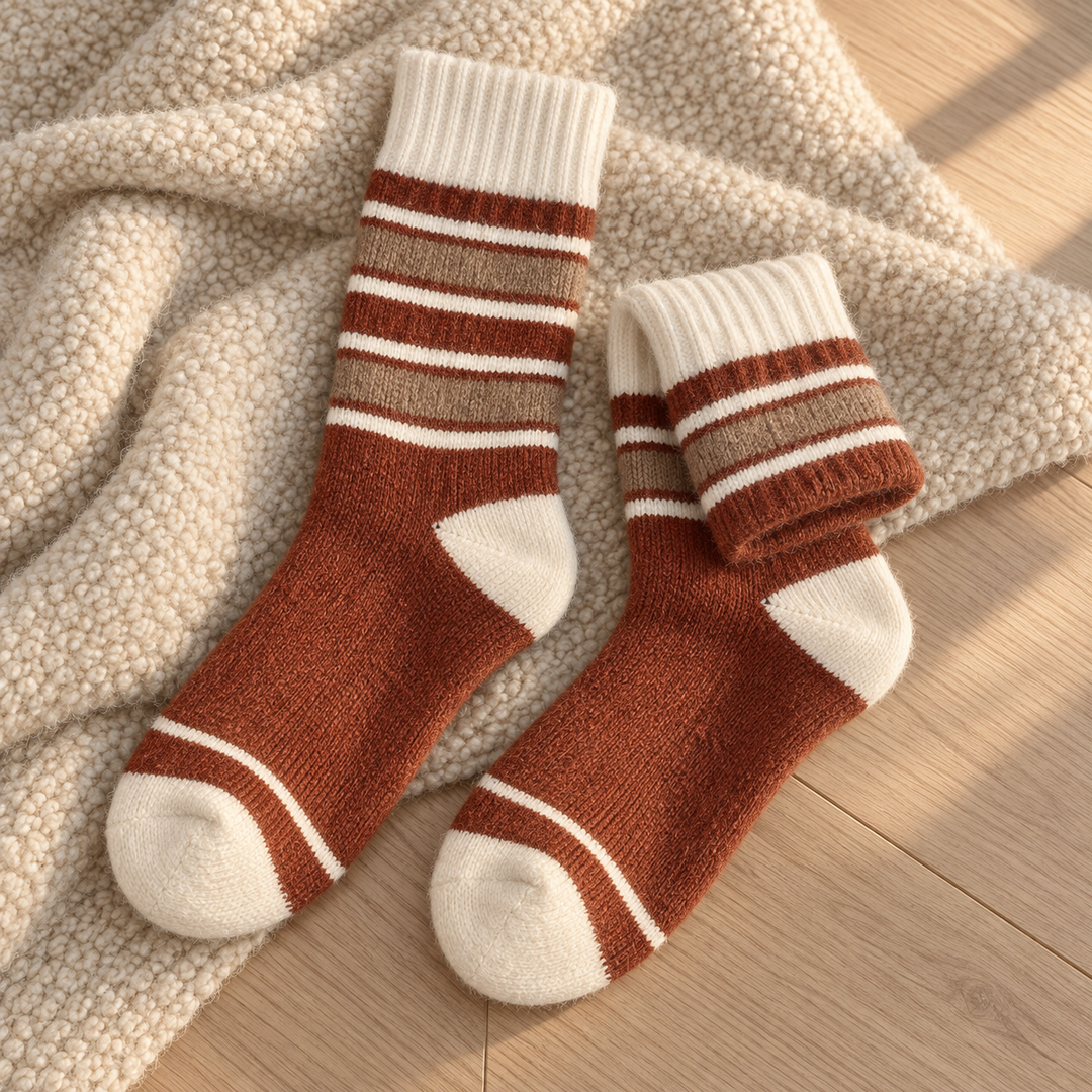 Fuzzy Socks for Women, Thick Terry Knit Winter Crew Socks