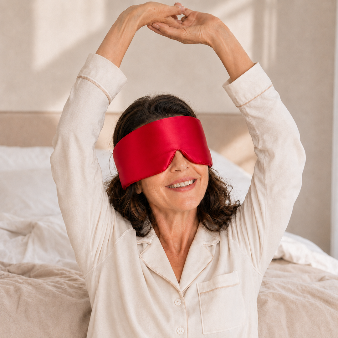 Mulberry Silk Sleep Eye Mask - Contoured, Adjustable Strap