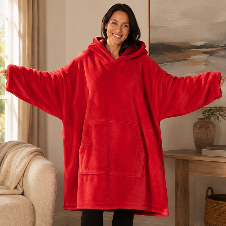 Close-up of soft quilted fleece on a blanket hoodie
