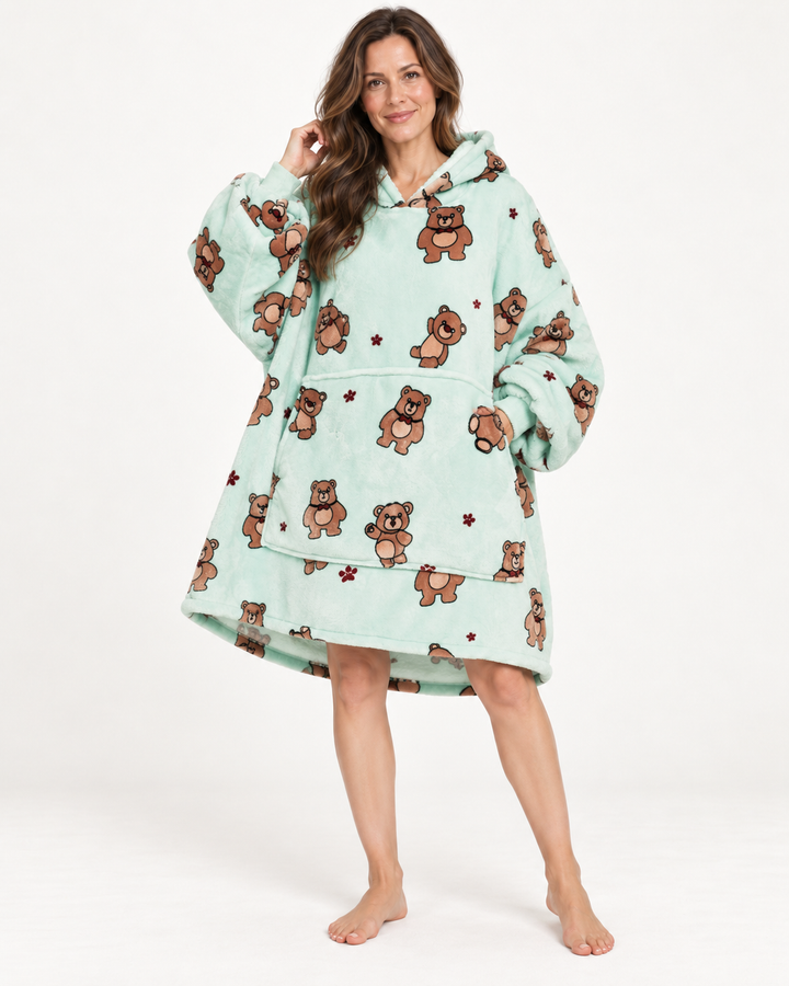 Wearable Blanket Hoodie for Women, Oversized Fleece Pullover
