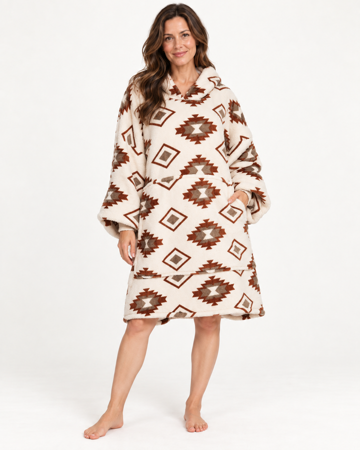 Wearable Blanket Hoodie for Women, Oversized Fleece Pullover