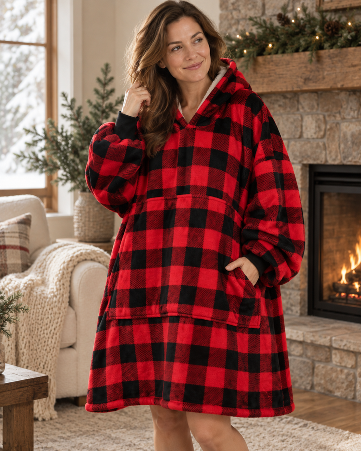 Wearable Blanket Hoodie for Women, Oversized Fleece Pullover