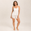 Backless Satin Pajama Set - Cami and Shorts