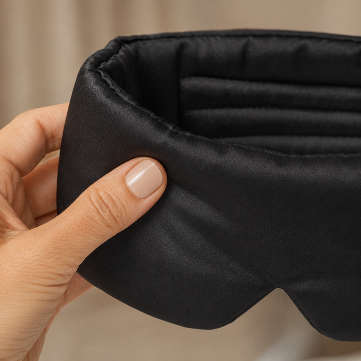 Mulberry Silk Sleep Eye Mask - Contoured, Adjustable Strap