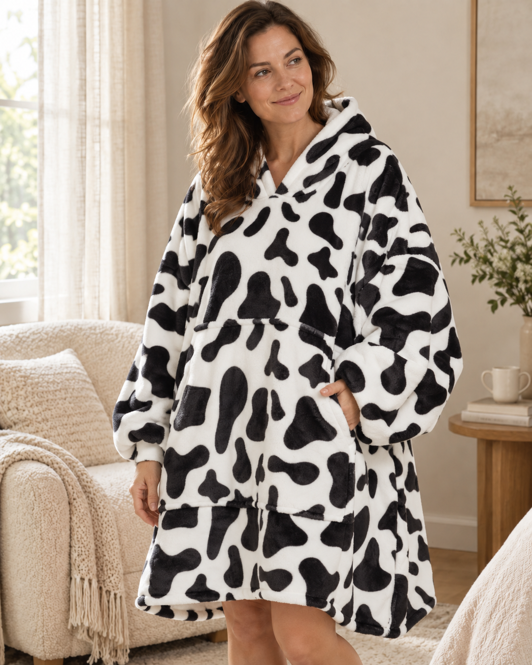 Wearable Blanket Hoodie for Women, Oversized Fleece Pullover