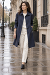 Women's Longline Single-Button Waterproof Trench Coat