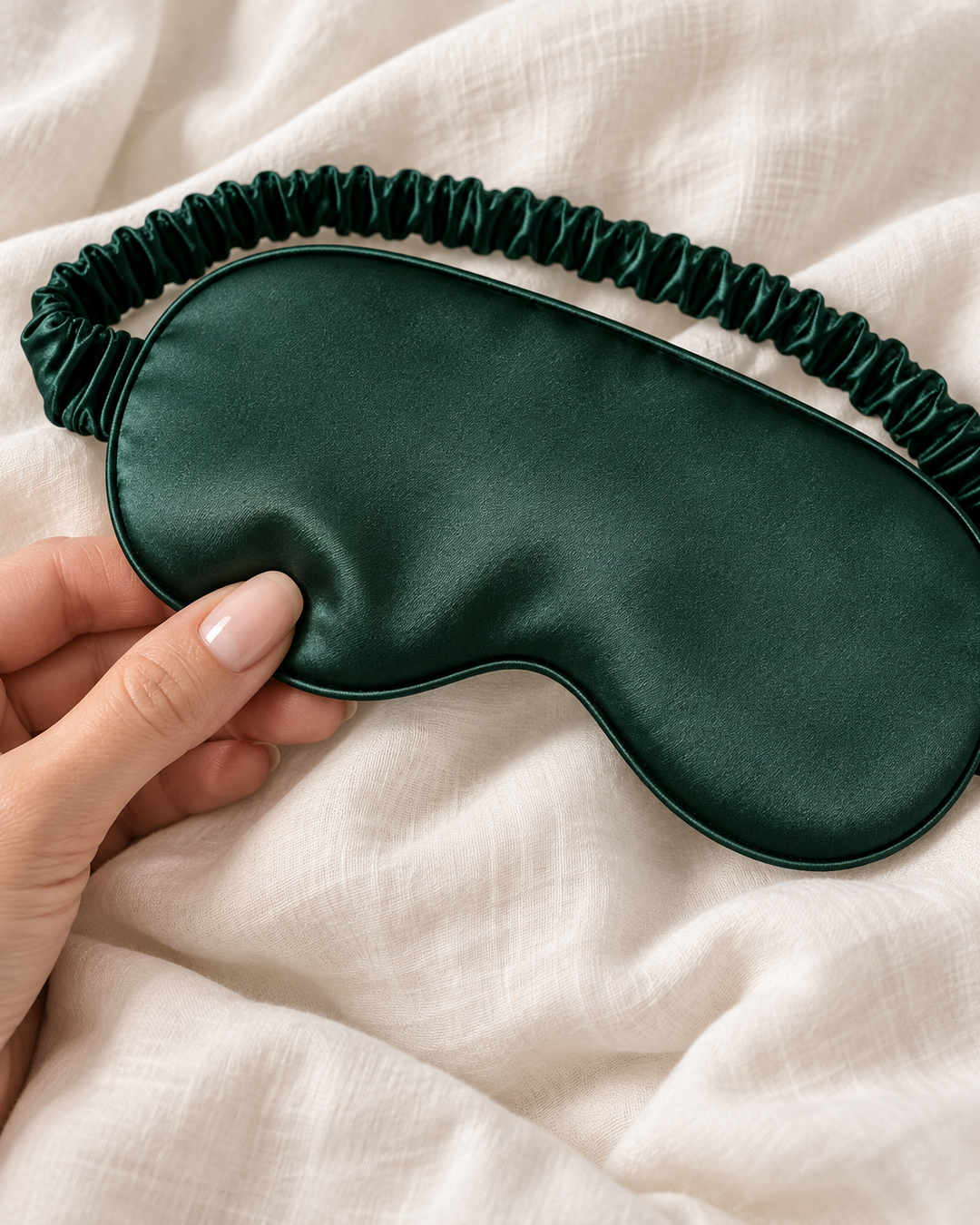 100% Mulberry Silk Deep Sleep Eye Mask - Ruffle Trim