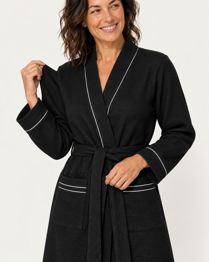 Waffle Robe for Women, Lightweight Knee-Length Wrap