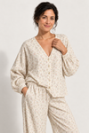 100% Cotton Women's Floral  Pajama Set - Button-Front Top & Pants