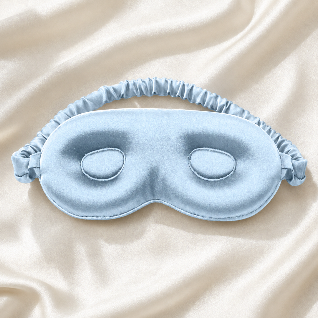 100% Mulberry Silk Contoured Deep Sleep Mask, 3D Cups