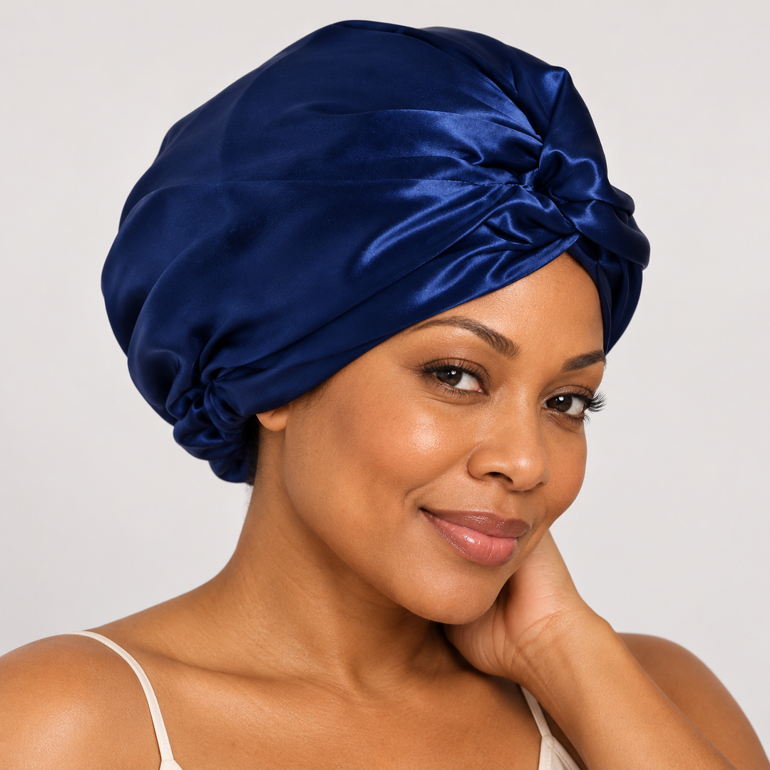 100% Mulberry Silk Sleep Bonnet - Double Layer, 19 Momme