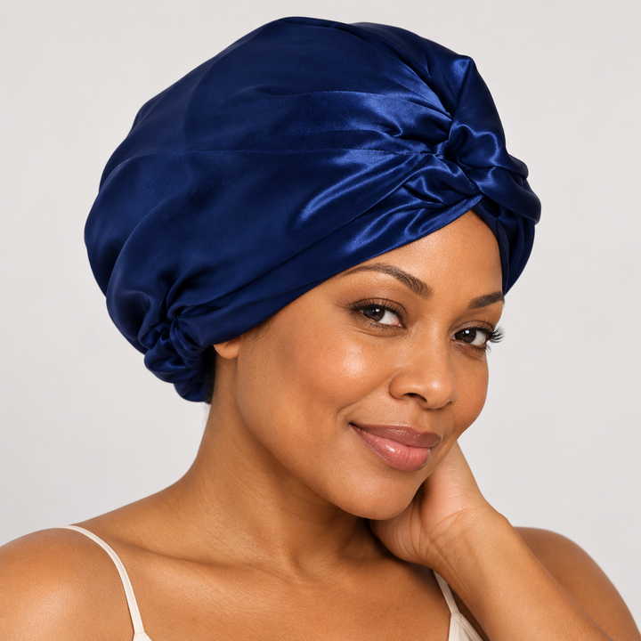 100% Mulberry Silk Sleep Bonnet - Double Layer, 19 Momme