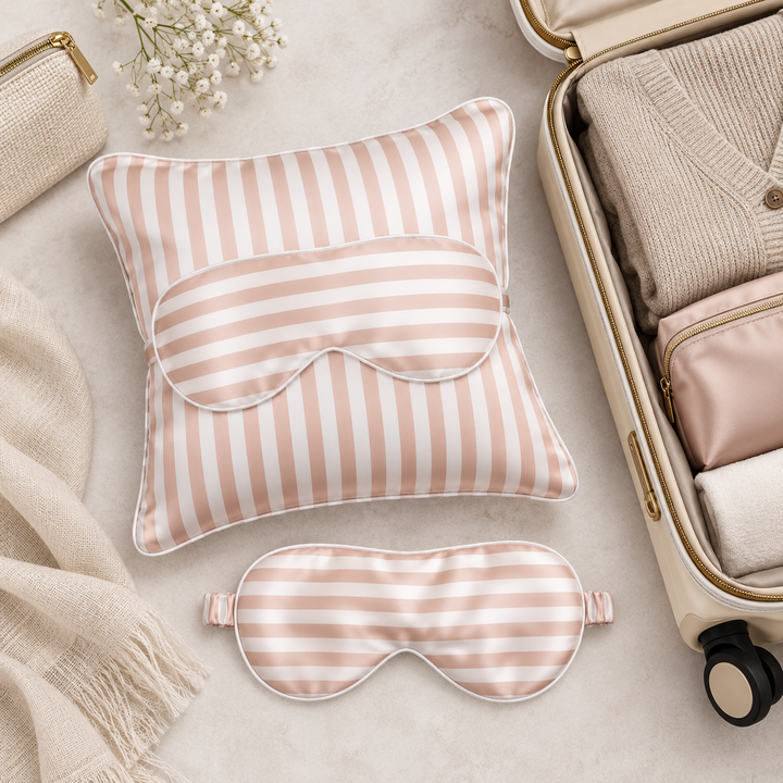 Silk Travel Set - 19 Momme Eye Mask &amp; Travel Pillow