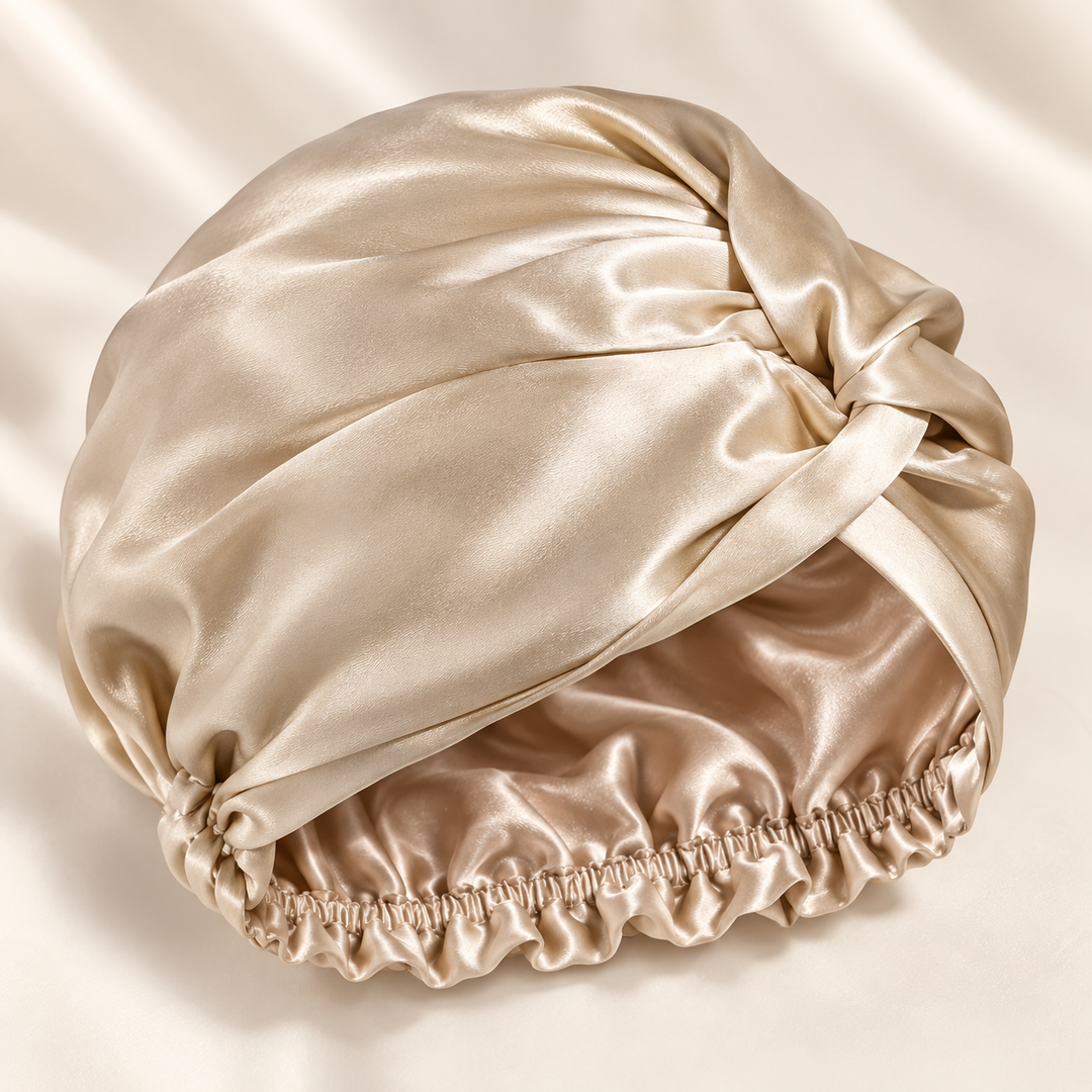 100% Mulberry Silk Sleep Bonnet - Double Layer, 19 Momme