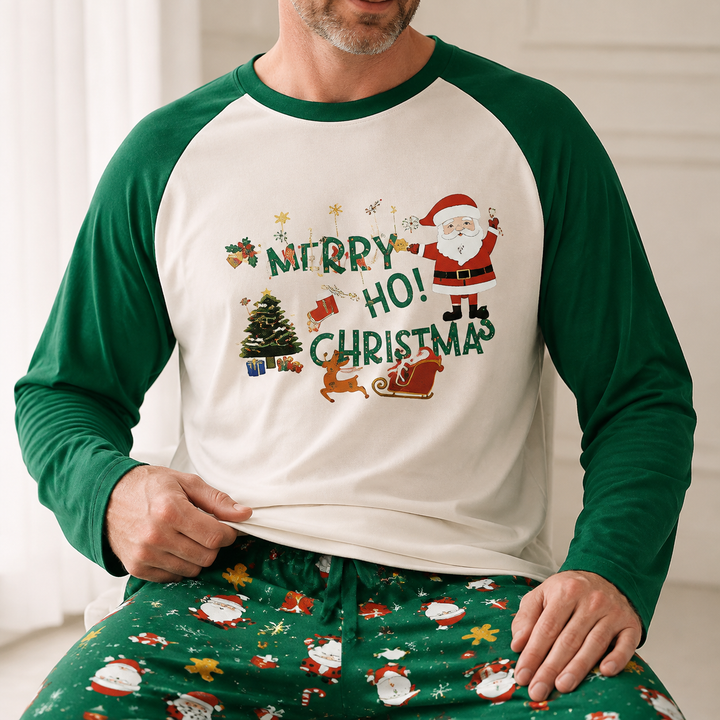 Green Christmas Family Pajamas, Matching Adult and Dog Sets – photo 2